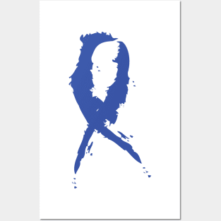 Blue Awareness Ribbon Posters and Art